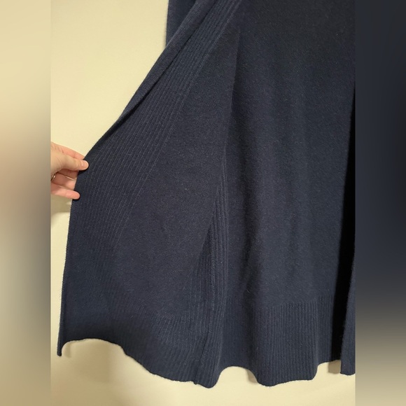 Nordstrom Signature Navy Blue Women's Open Front Cashmere Sweater Medium Cozy - Picture 6 of 9